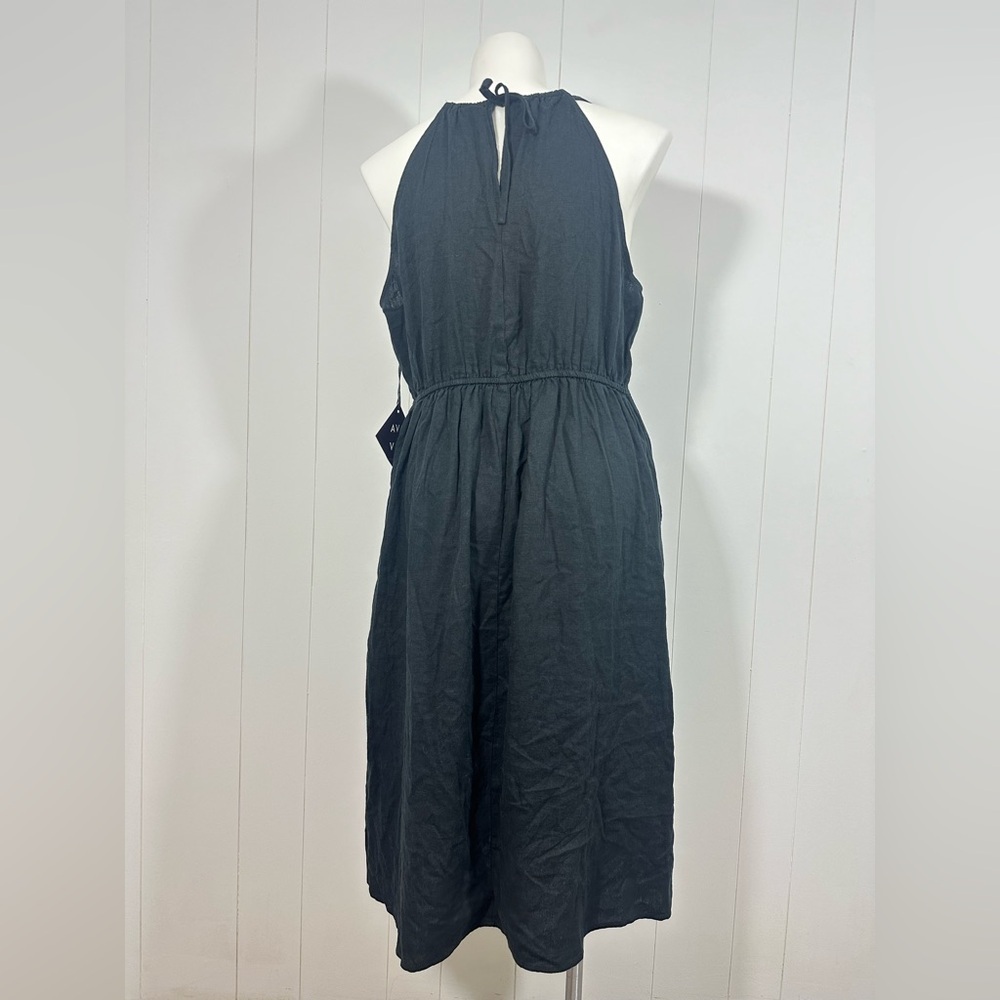 NWT Ava & Viv Women's Halter Neck A-Line Linen Black Dress Size XXL - Picture 9 of 15